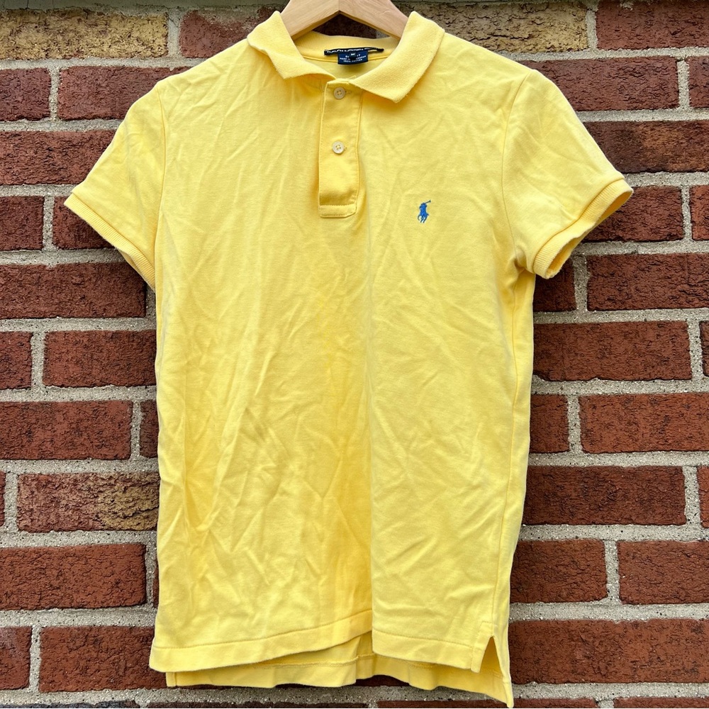 Ralph Lauren Sport Youth Boys Slim Fit Medium Short Sleeve Polo Shirt Yellow